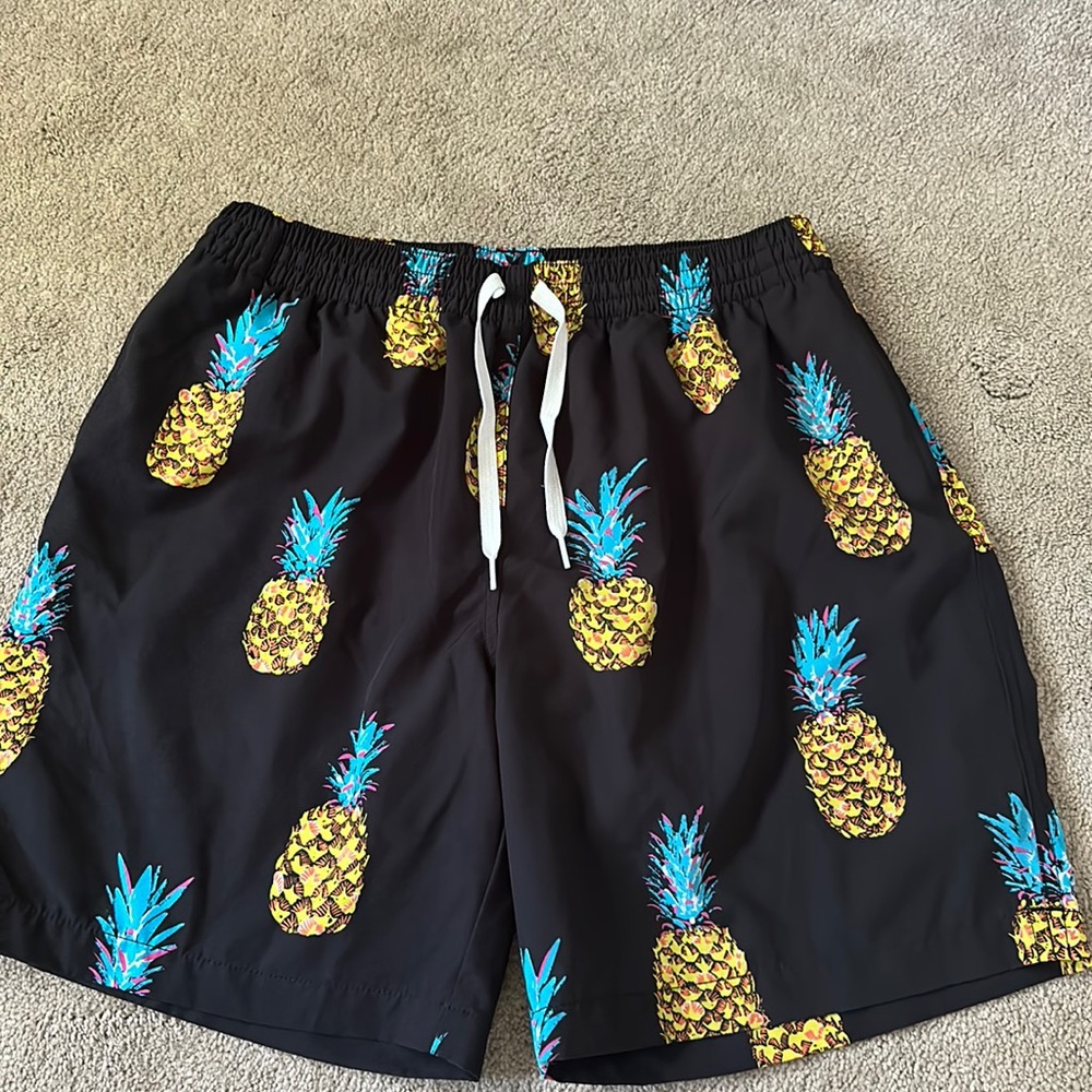 men’s pineapple print chubbies brand bathing suit